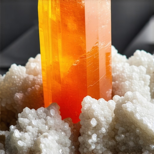 Crystal emitting vibrant orange energy surrounded by nature