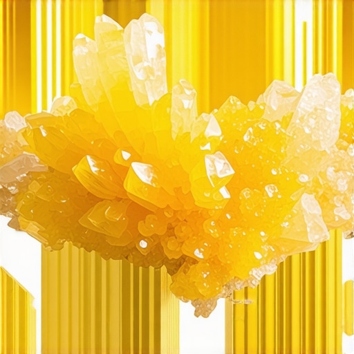 Cristales amarillos decorativos en la entrada de un negocio para atraer prosperidad