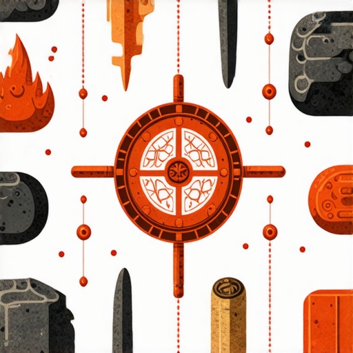 Illustration of various cultural symbols used in superstitions and beliefs for protection